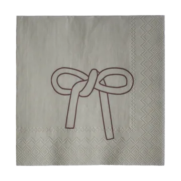 Serviette en papier Bow 33x33 cm Lot de 20 - Beige - DBKD