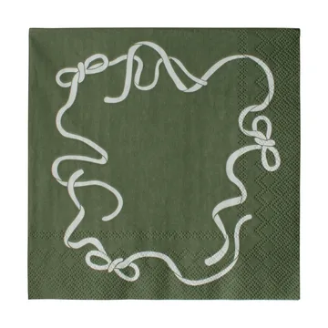 Serviette en papier Bow 33x33 cm Lot de 20 - Green - DBKD