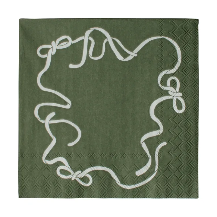 Serviette en papier Bow 33x33 cm Lot de 20 - Green - DBKD