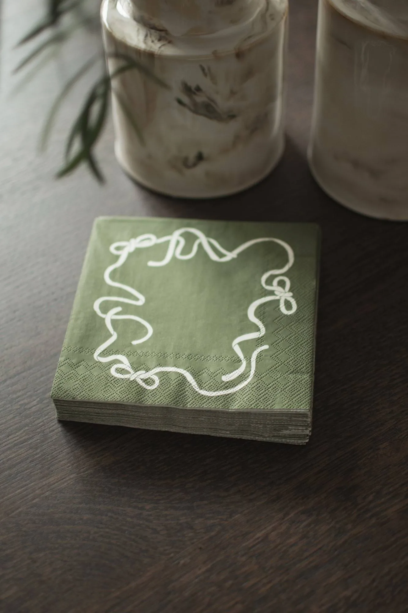Serviette en papier Bow 33x33 cm Lot de 20, Green DBKD