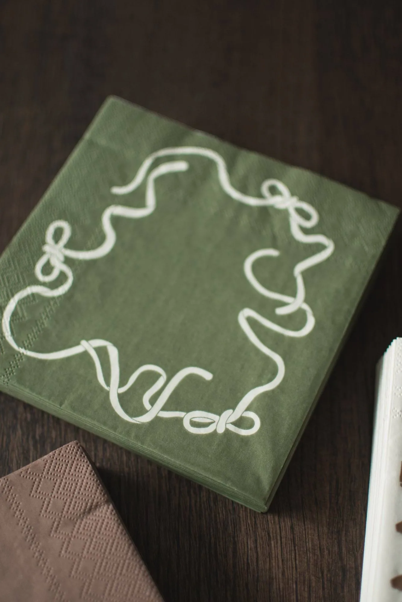 Serviette en papier Bow 33x33 cm Lot de 20, Green DBKD