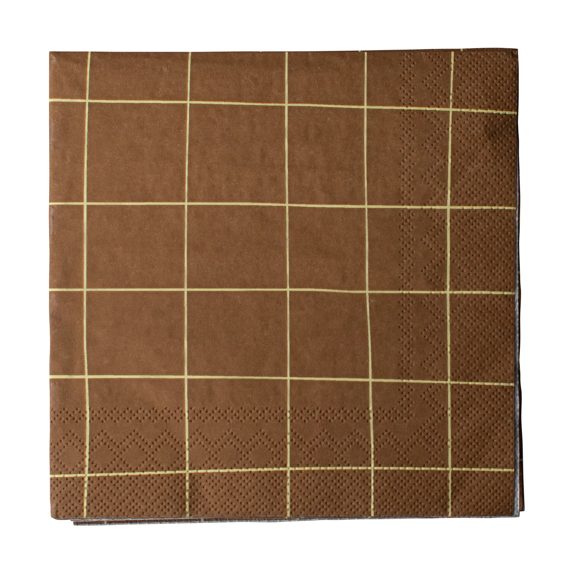 Serviette en papier carrée 33x33 cm Lot de 20, Brown DBKD