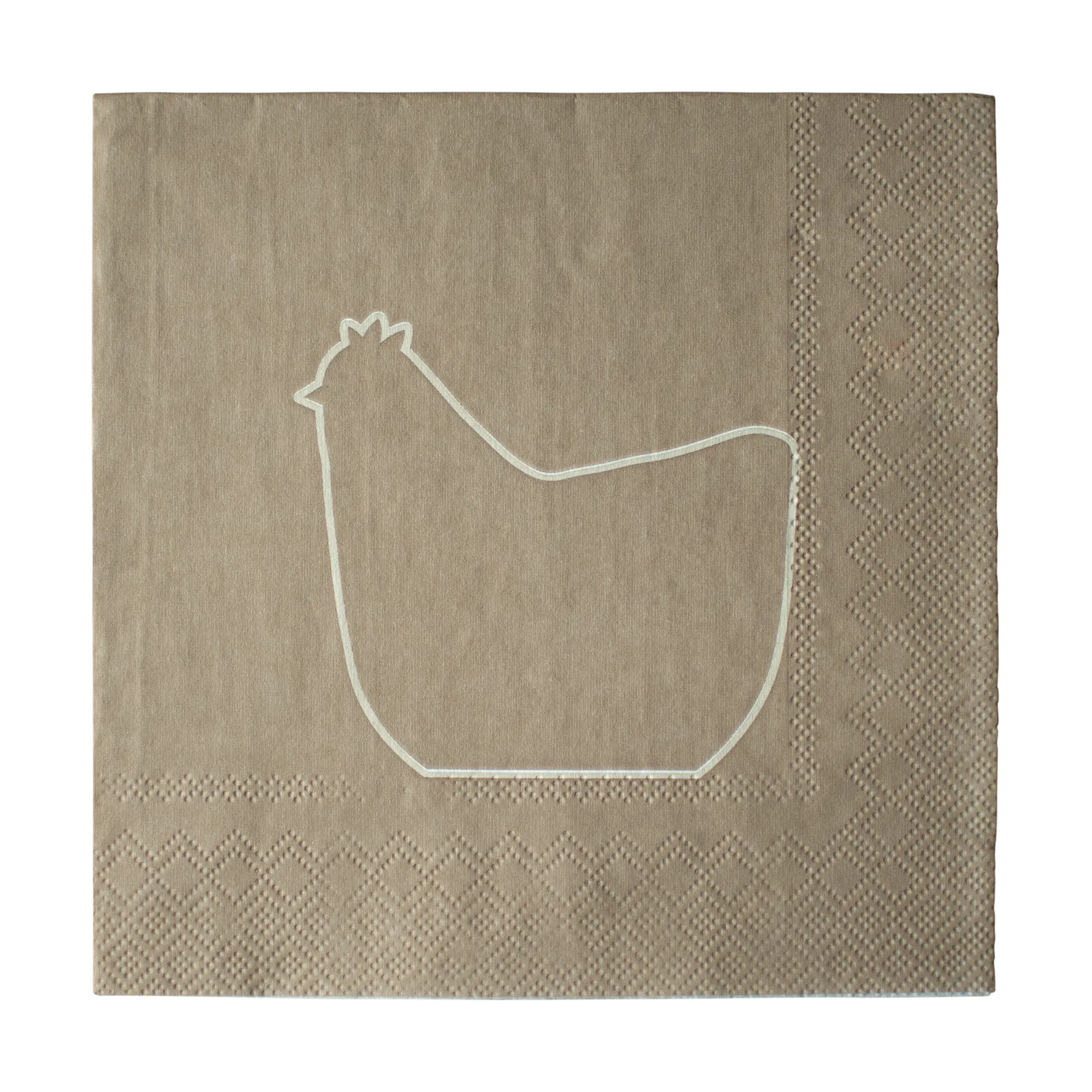 Serviette en papier Happy hen 33x33 cm Lot de 20, Brun DBKD