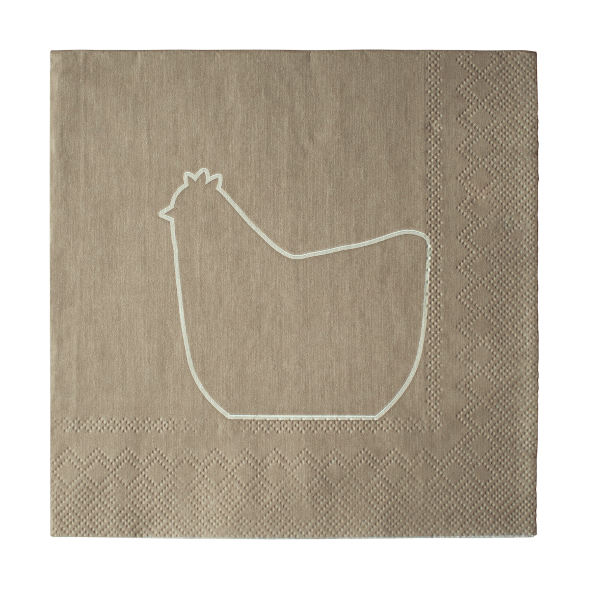 DBKD Serviette en papier Happy hen 33x33 cm Lot de 20 Brun