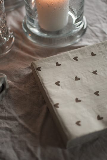 Serviette en papier Heart 33x33 cm, 20 pièces - Brown-beige - DBKD