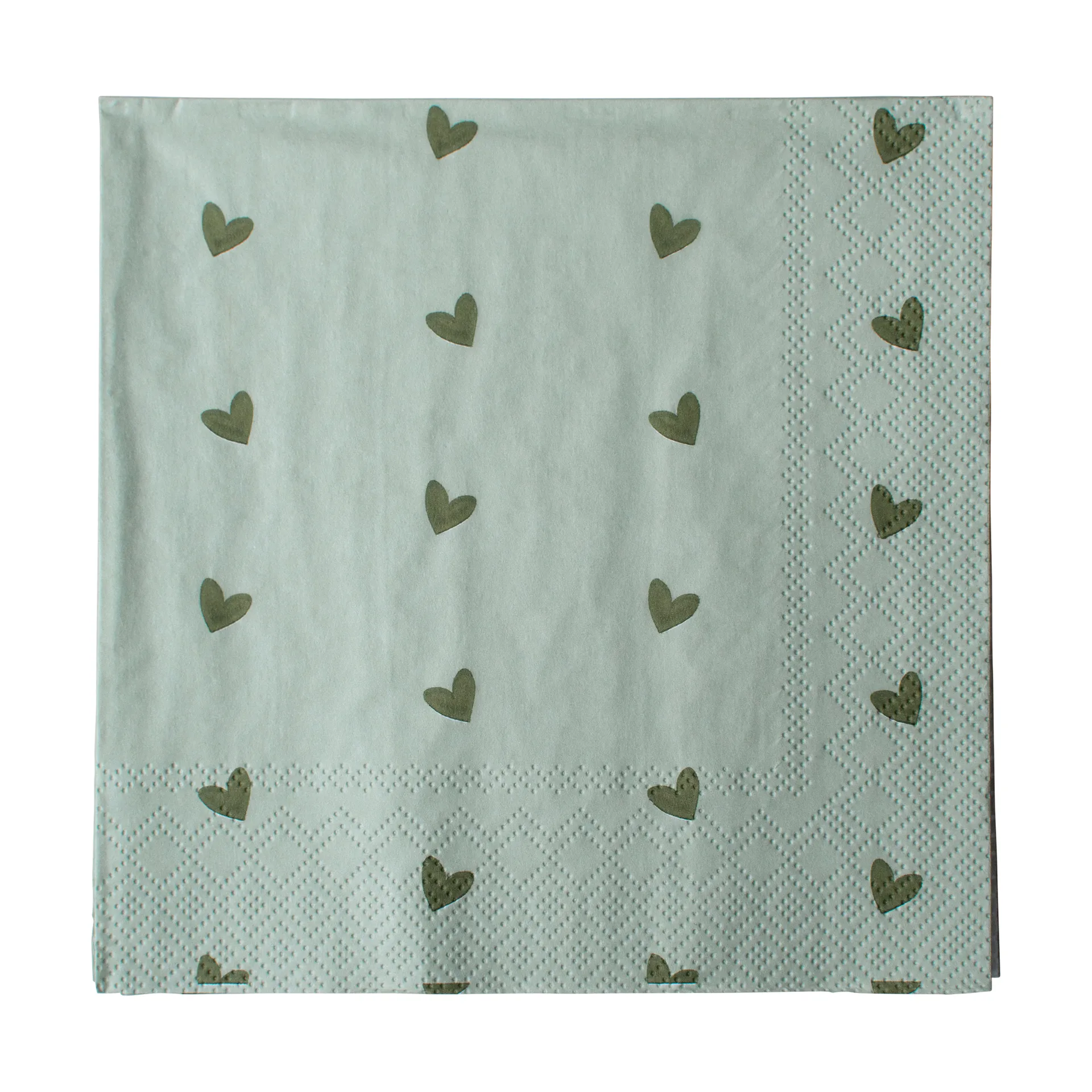 Serviette en papier Heart 33x33 cm, 20 pièces, Green DBKD