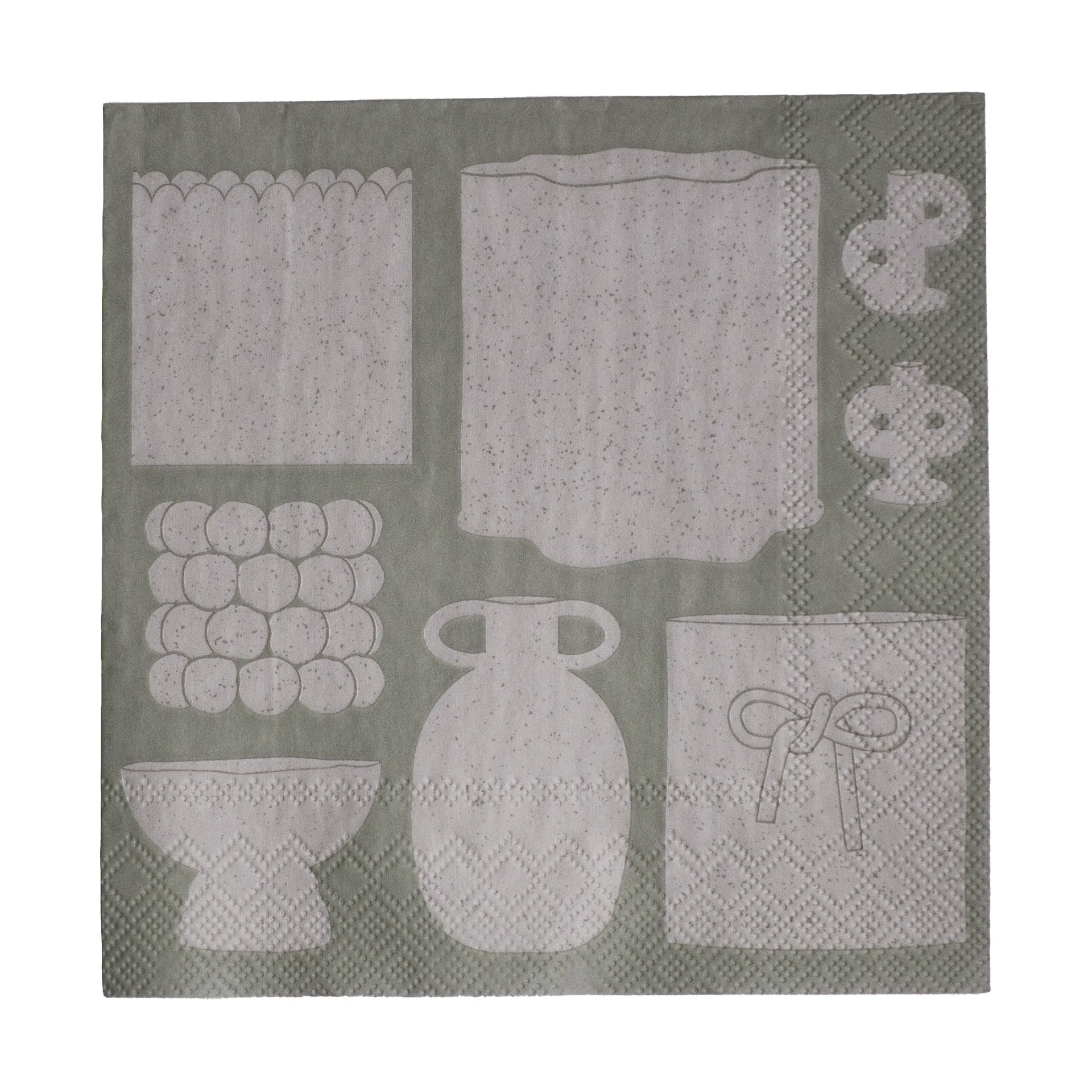 Serviette en papier Illustration 33x33 cm Lot de 20, Beige DBKD