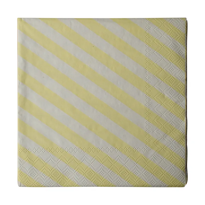 Serviette en papier Stripe 33x33 cm lot de 20 - Creme - DBKD