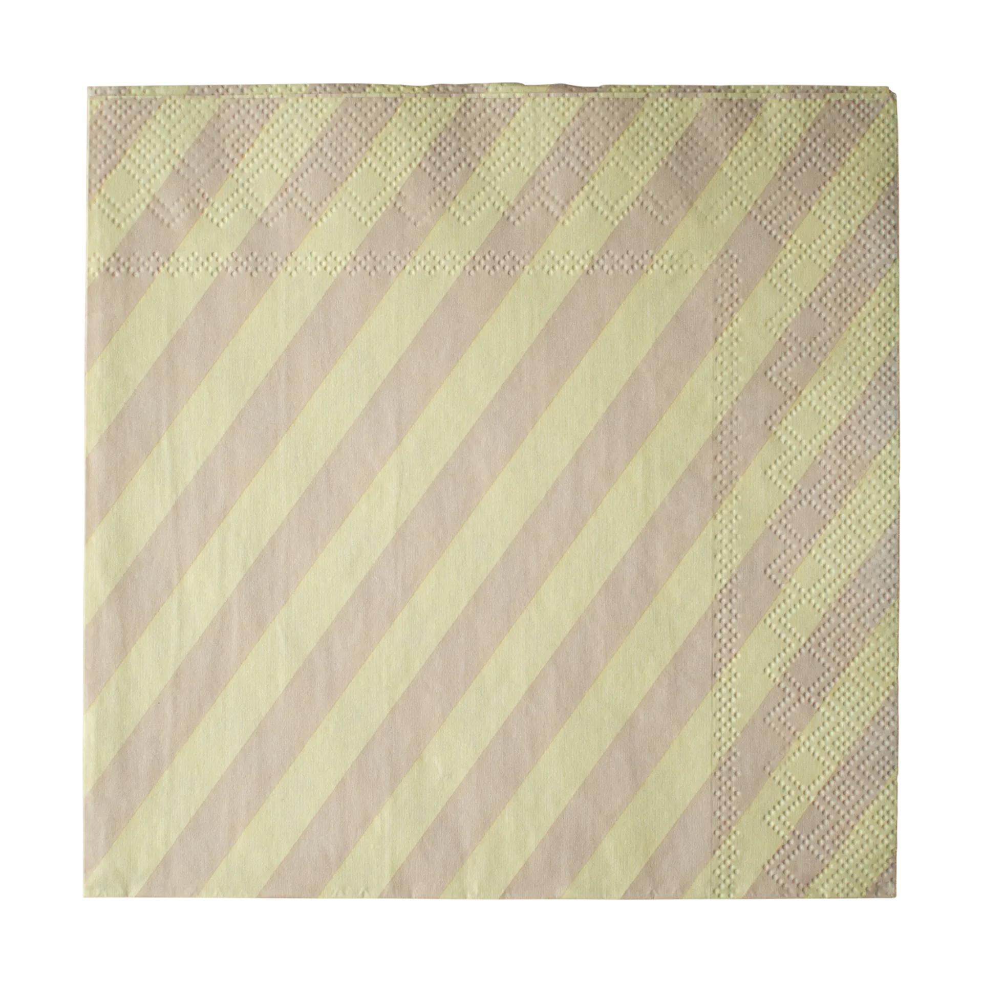 Serviette en papier Stripe 33x33 cm lot de 20, Jaune DBKD