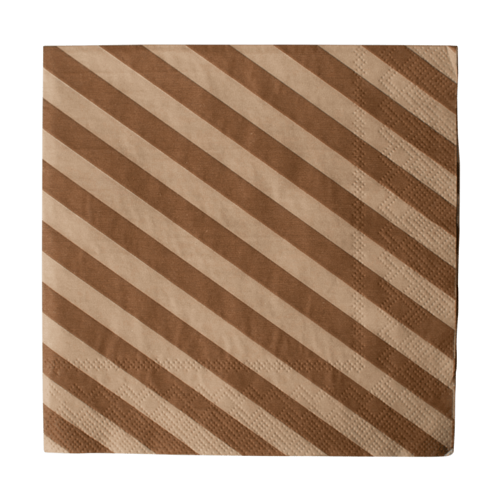 Serviette en papier Stripe 33x33 cm lot de 20 - Nougat - DBKD