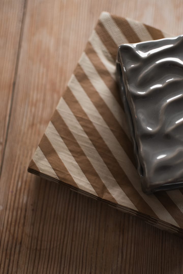 Serviette en papier Stripe 33x33 cm lot de 20, Nougat DBKD