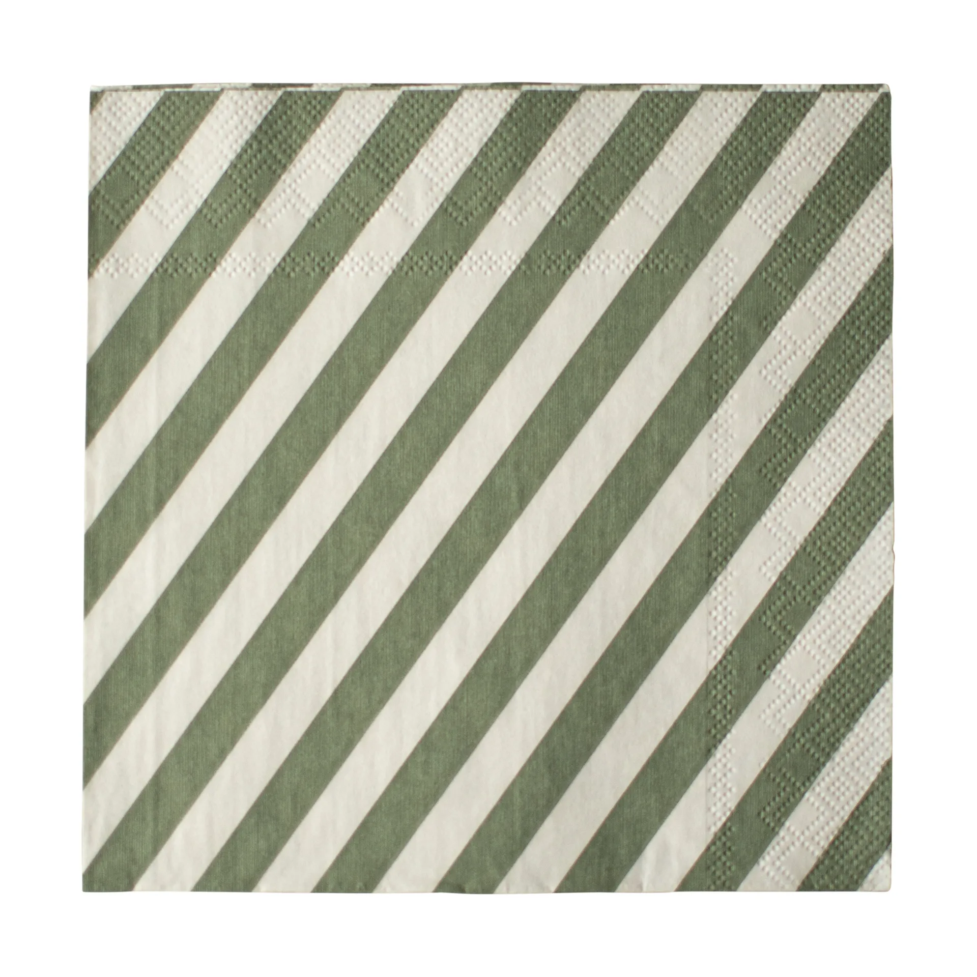 Serviette en papier Stripe 33x33 cm lot de 20, Vert DBKD