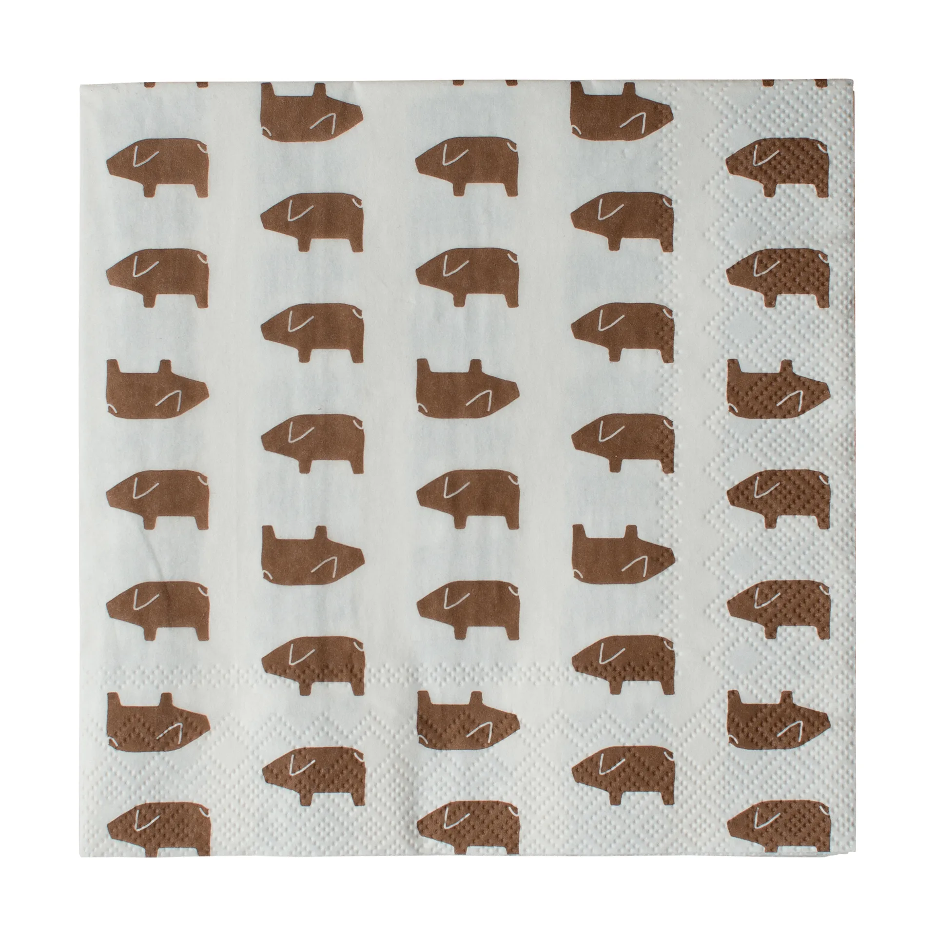 Serviette en papier Swedish pig 33x33 cm, 20 pièces, Brown DBKD
