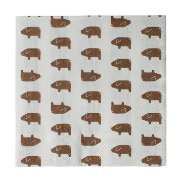 Serviette en papier Swedish pig 33x33 cm, 20 pièces - Brown - DBKD