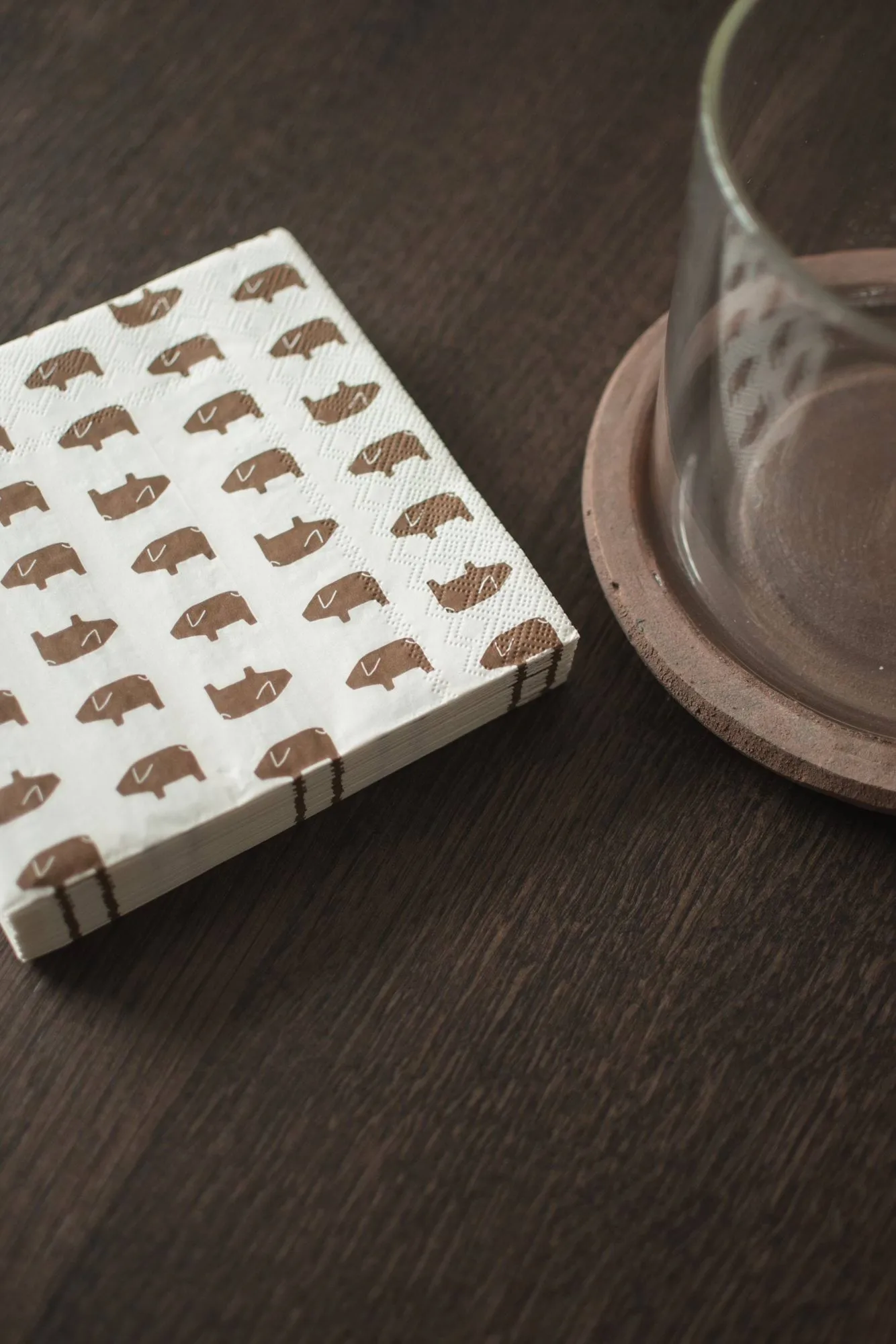 Serviette en papier Swedish pig 33x33 cm, 20 pièces, Brown DBKD