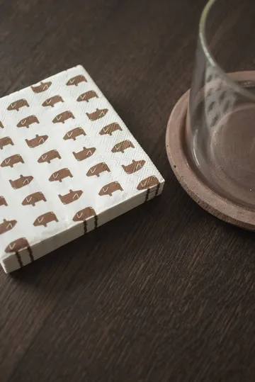 Serviette en papier Swedish pig 33x33 cm, 20 pièces - Brown - DBKD