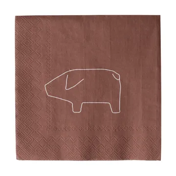Serviette en papier Swedish pig 33x33 cm, 20 pièces - Red - DBKD