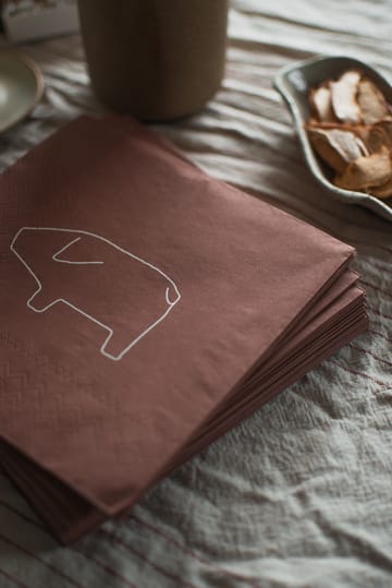 Serviette en papier Swedish pig 33x33 cm, 20 pièces - Red - DBKD