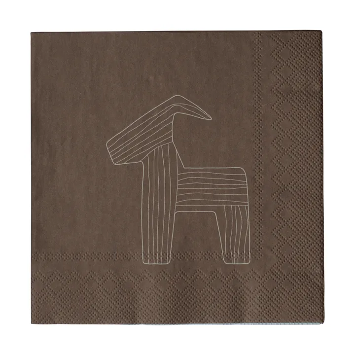 Serviettes en papier Bruse 33x33 cm lot, de 20 - Brown - DBKD