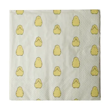 Serviettes en papier Chubby Chicken 20 pièces - Yellow, 33x33 cm - DBKD