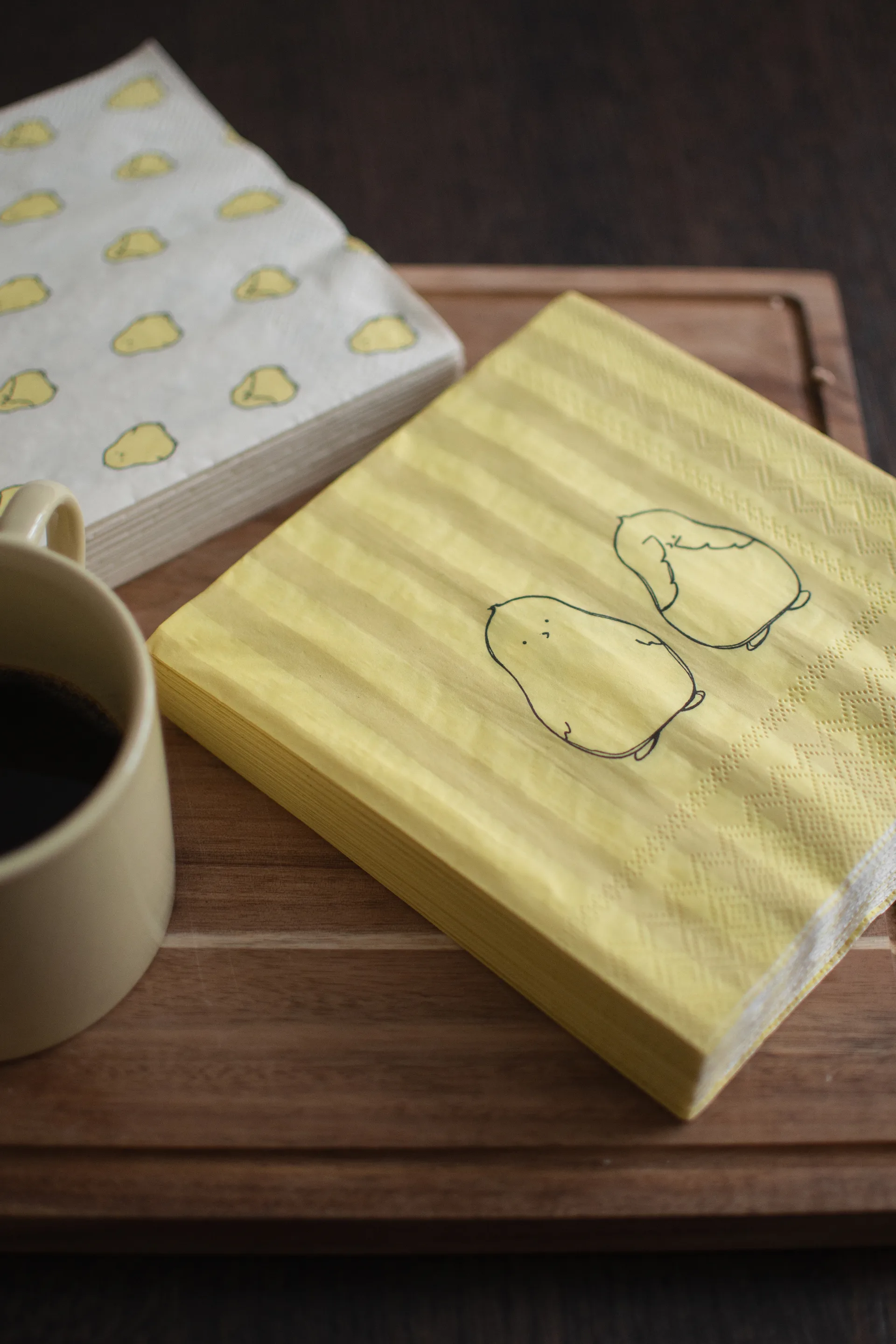 Serviettes en papier Chubby Chicken Stripe 20 pièces, Creme, 33x33 cm DBKD