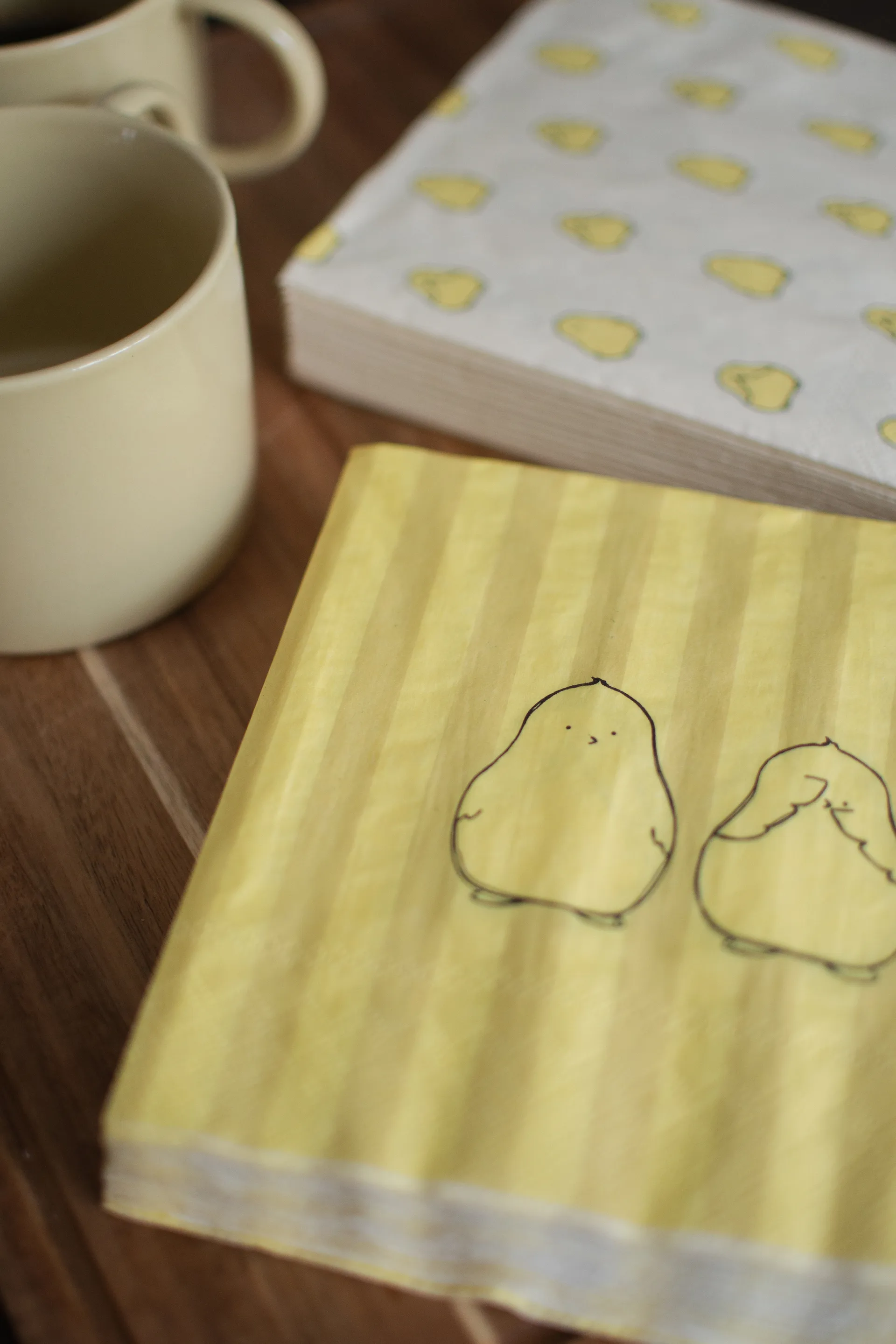 Serviettes en papier Chubby Chicken Stripe 20 pièces, Creme, 33x33 cm DBKD