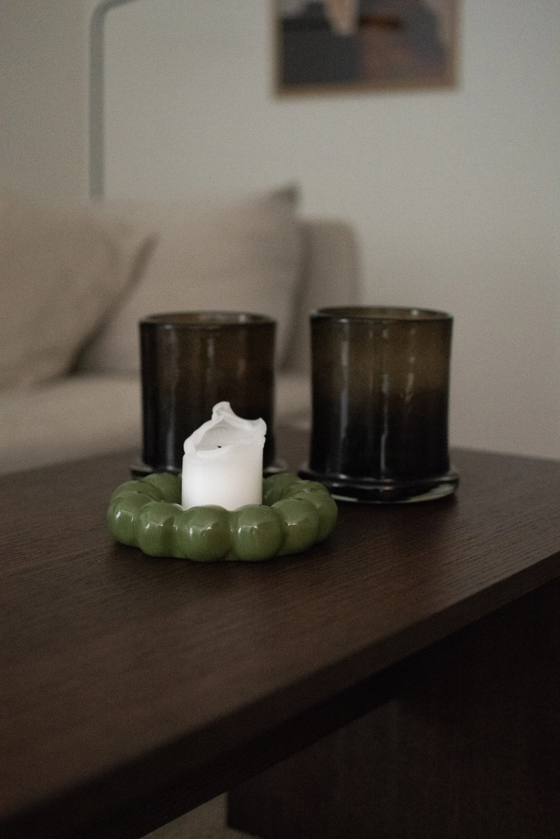 Support pour bougies Bright Ø17 cm, Shiny green DBKD