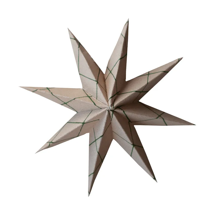 Suspension décorative Paper winter star - Square sand, small, Ø9 cm - DBKD