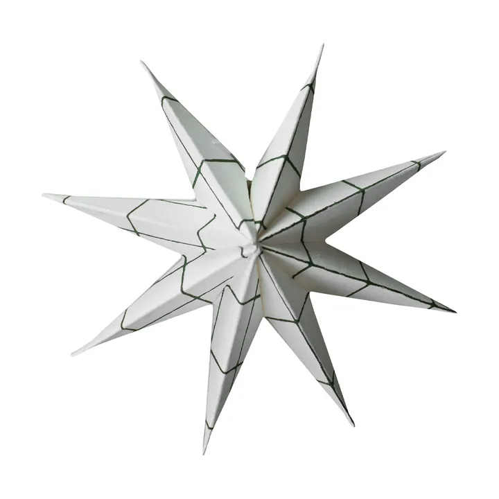 Suspension décorative Paper winter star - Square white, petit, Ø9 cm - DBKD