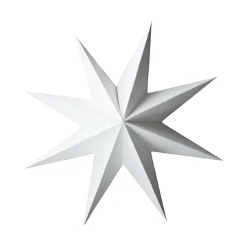 Suspension décorative Paper winter star - White, moyen, Ø14 cm - DBKD
