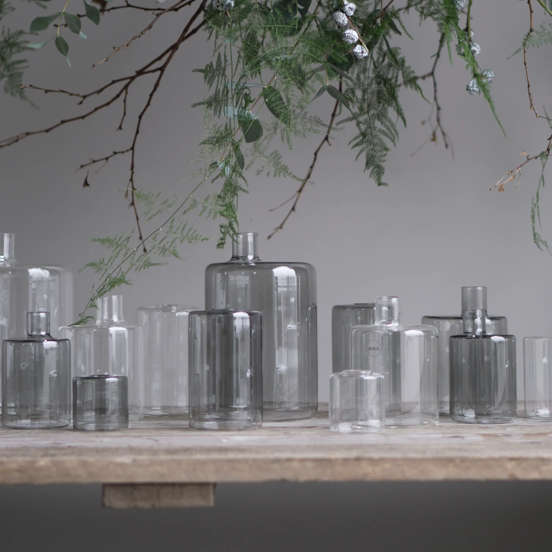 Vase de verre Pipe fumée, Très grand DBKD