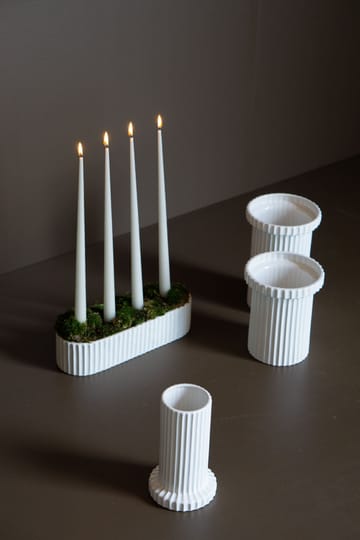 Vase Stripe 18 cm - Shiny white - DBKD