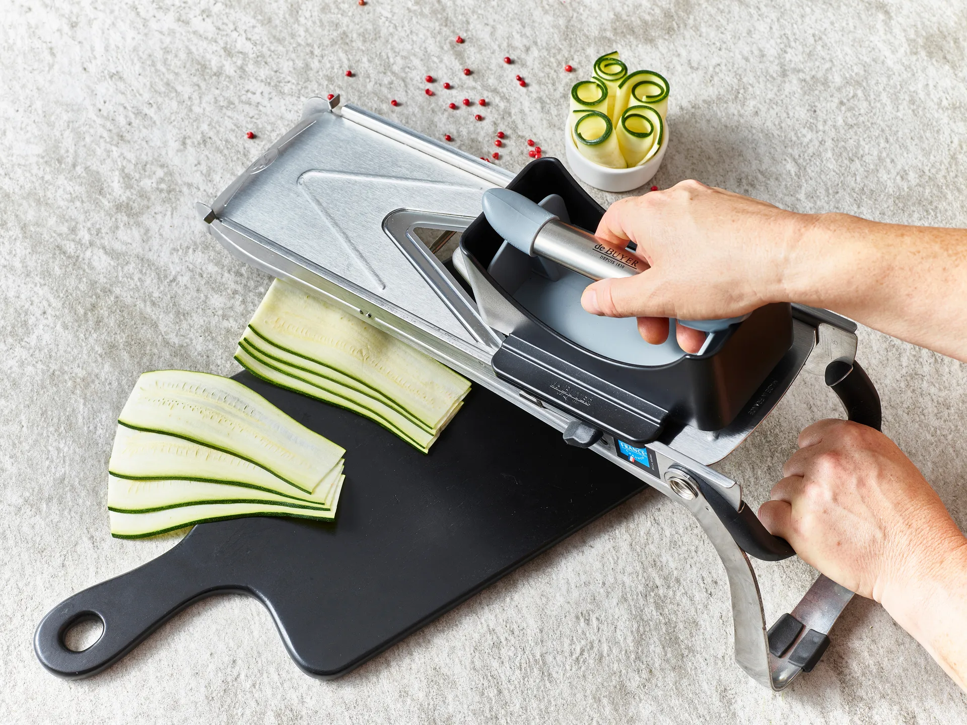 Ensemble poussoir pour mandoline Revolution, Noir De Buyer