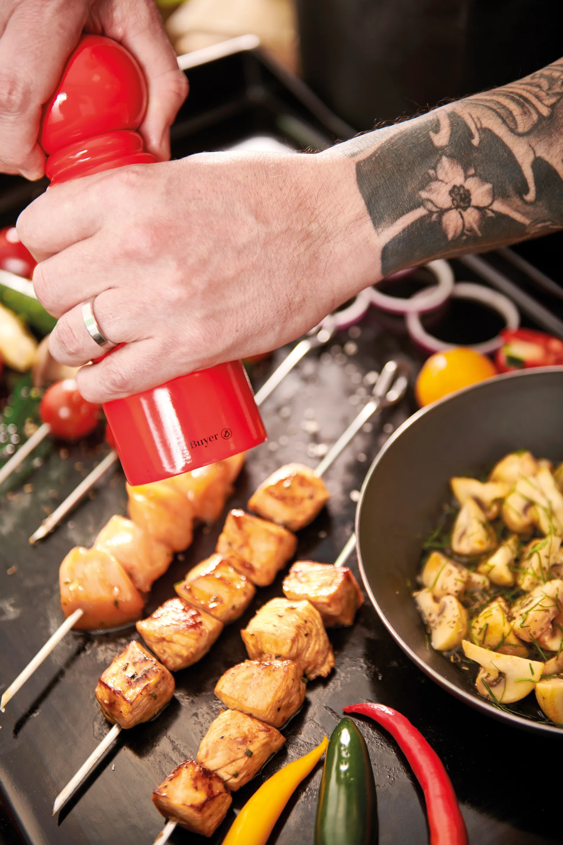 Salière et poivrière Rumba céramique 18 cm, Marron clair  De Buyer