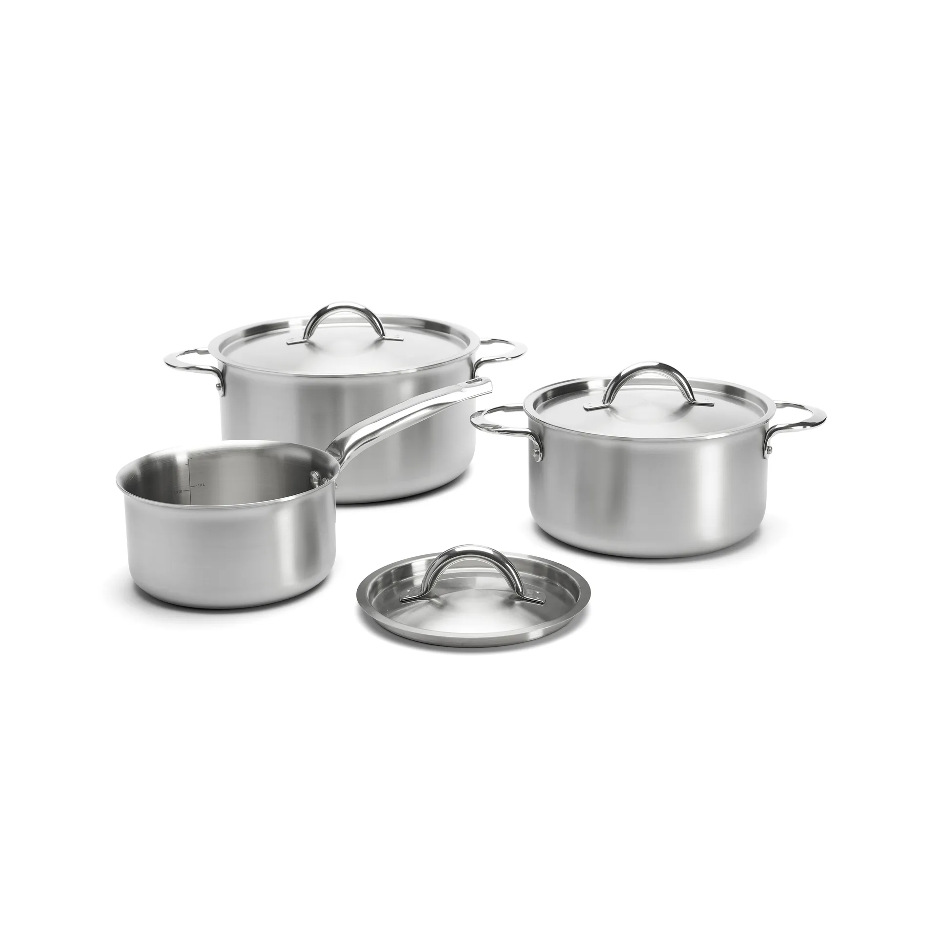 Set de casseroles Alchimy de Buyer avec couvercle 6 pièces, Acier inoxydable De Buyer