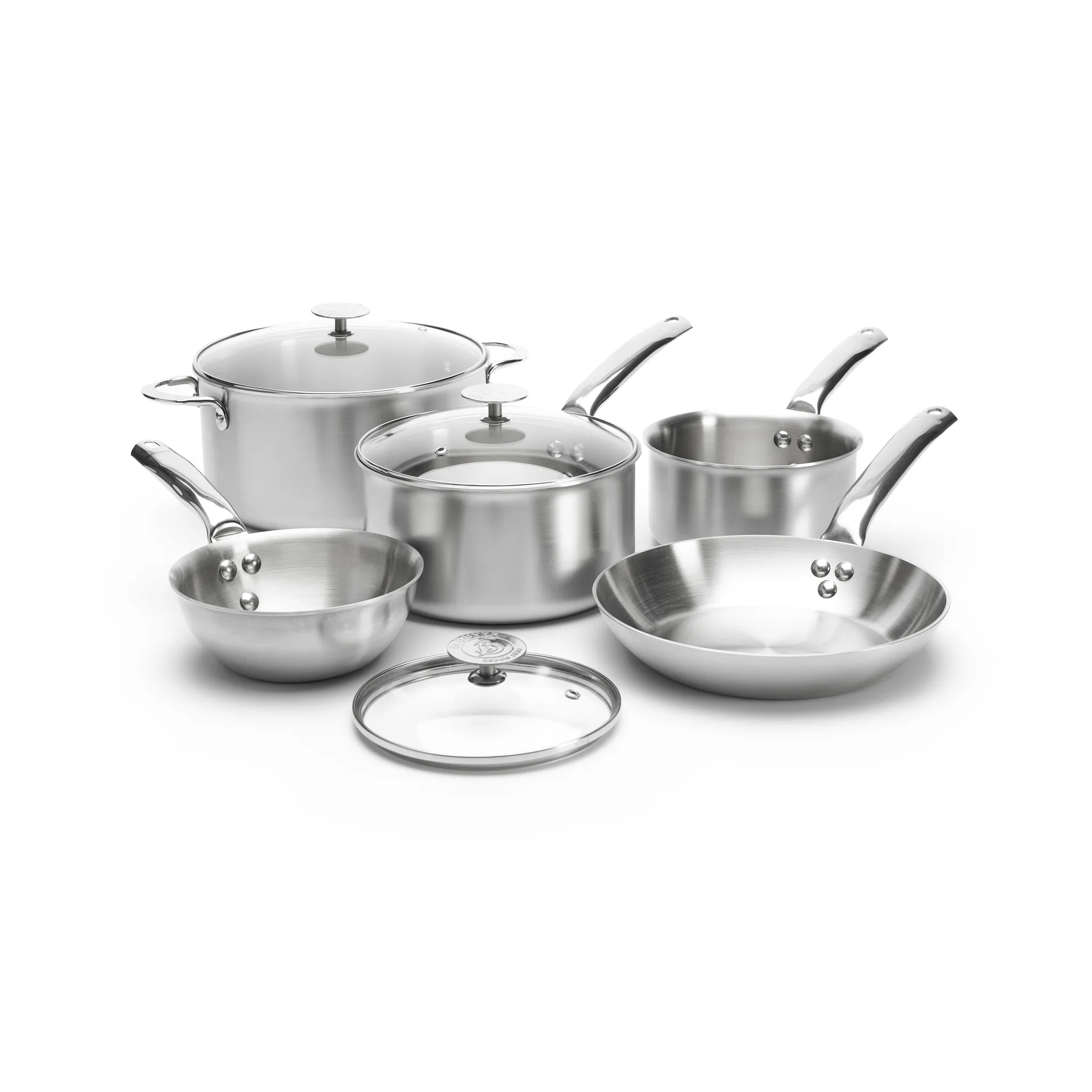Set de casseroles Alchimy de Buyer avec couvercle en verre, 8 pièces De Buyer