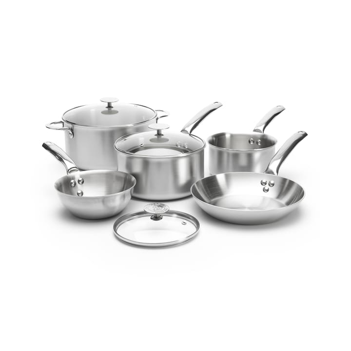 Set de casseroles Alchimy de Buyer avec couvercle en verre - 8 pièces - De Buyer