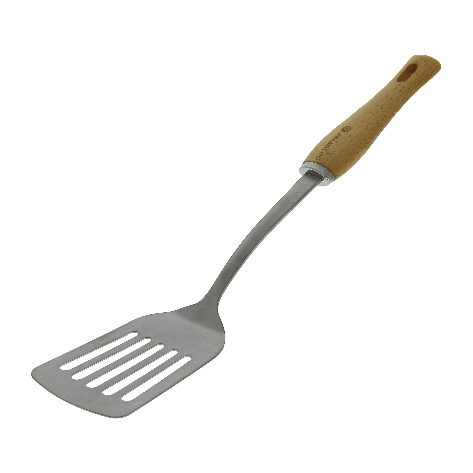Spatule perforée à manche en bois De Buyer B Bois, Acier inoxydable De Buyer