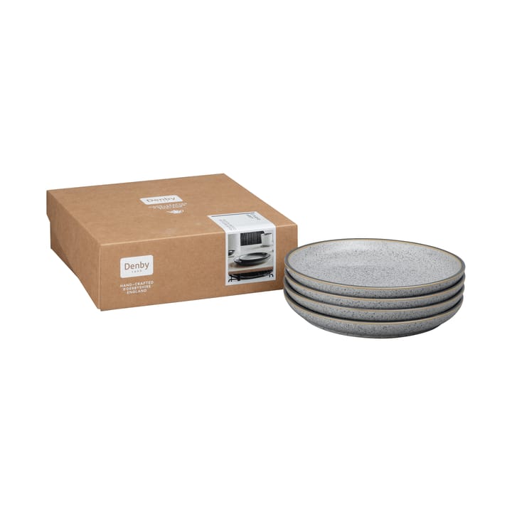 Assiette Studio Grey 21cm Lot de 4, Granite Denby