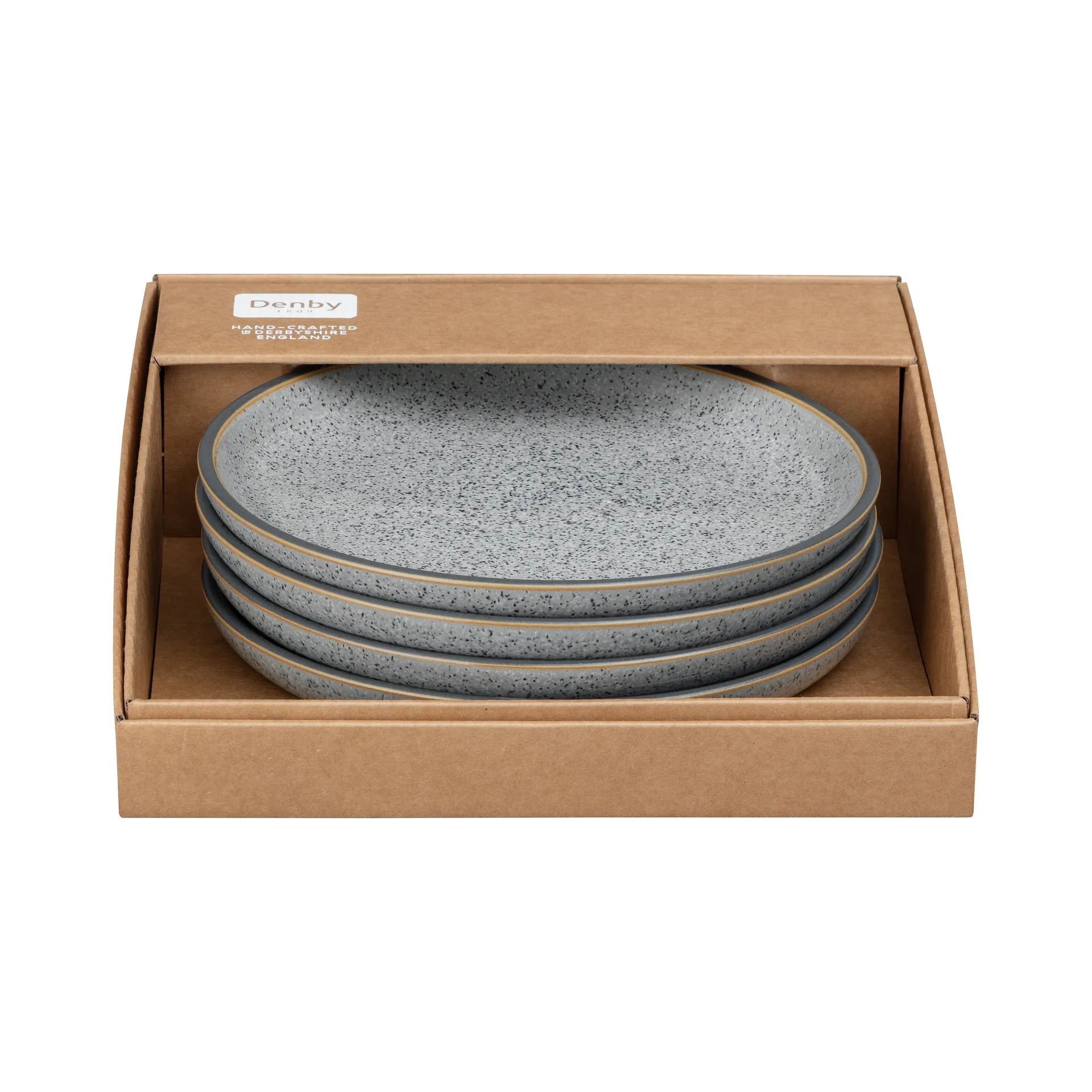 Assiette Studio Grey 21cm Lot de 4, Granite Denby