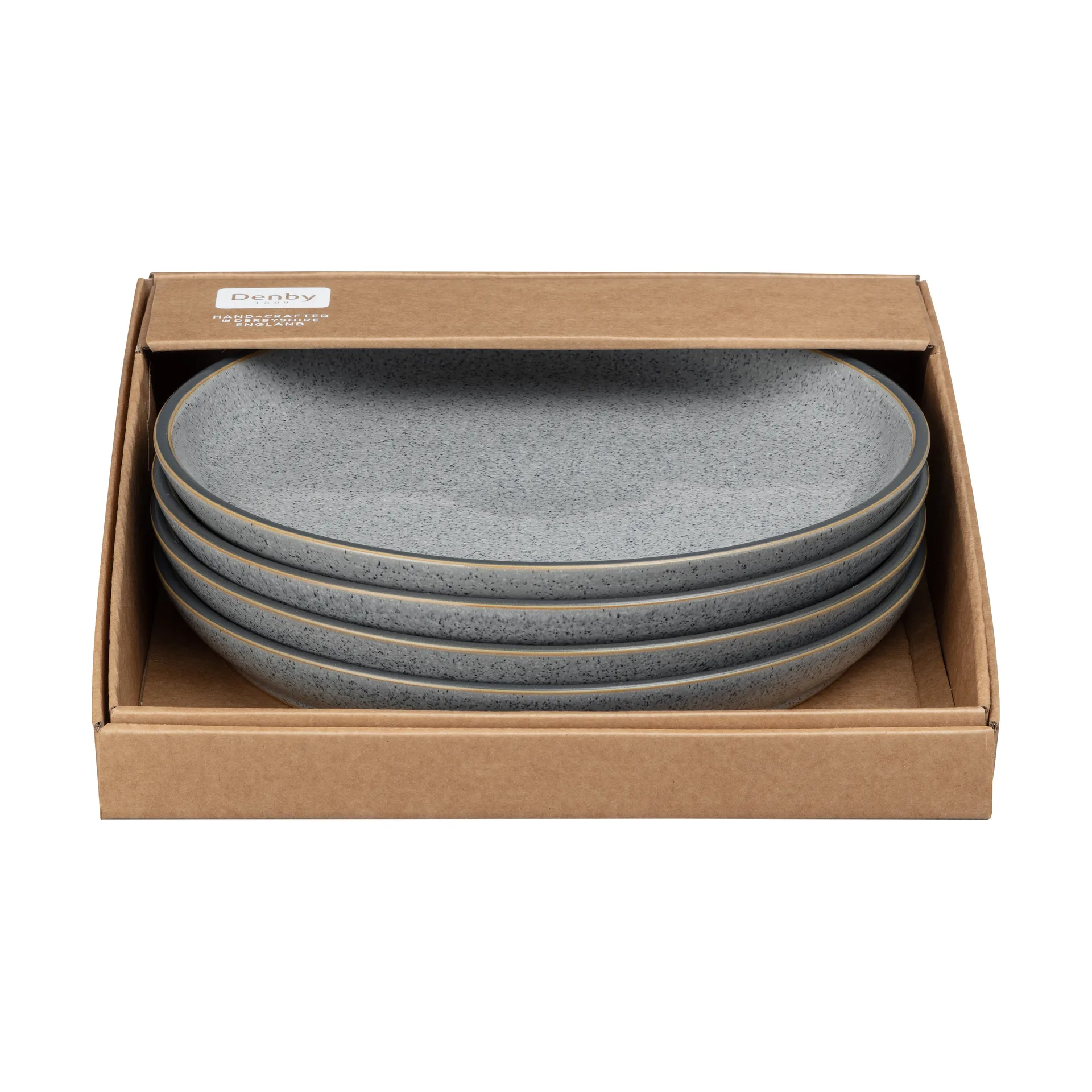 Assiette Studio Grey coupe 26cm Lot de 4, Granite Denby