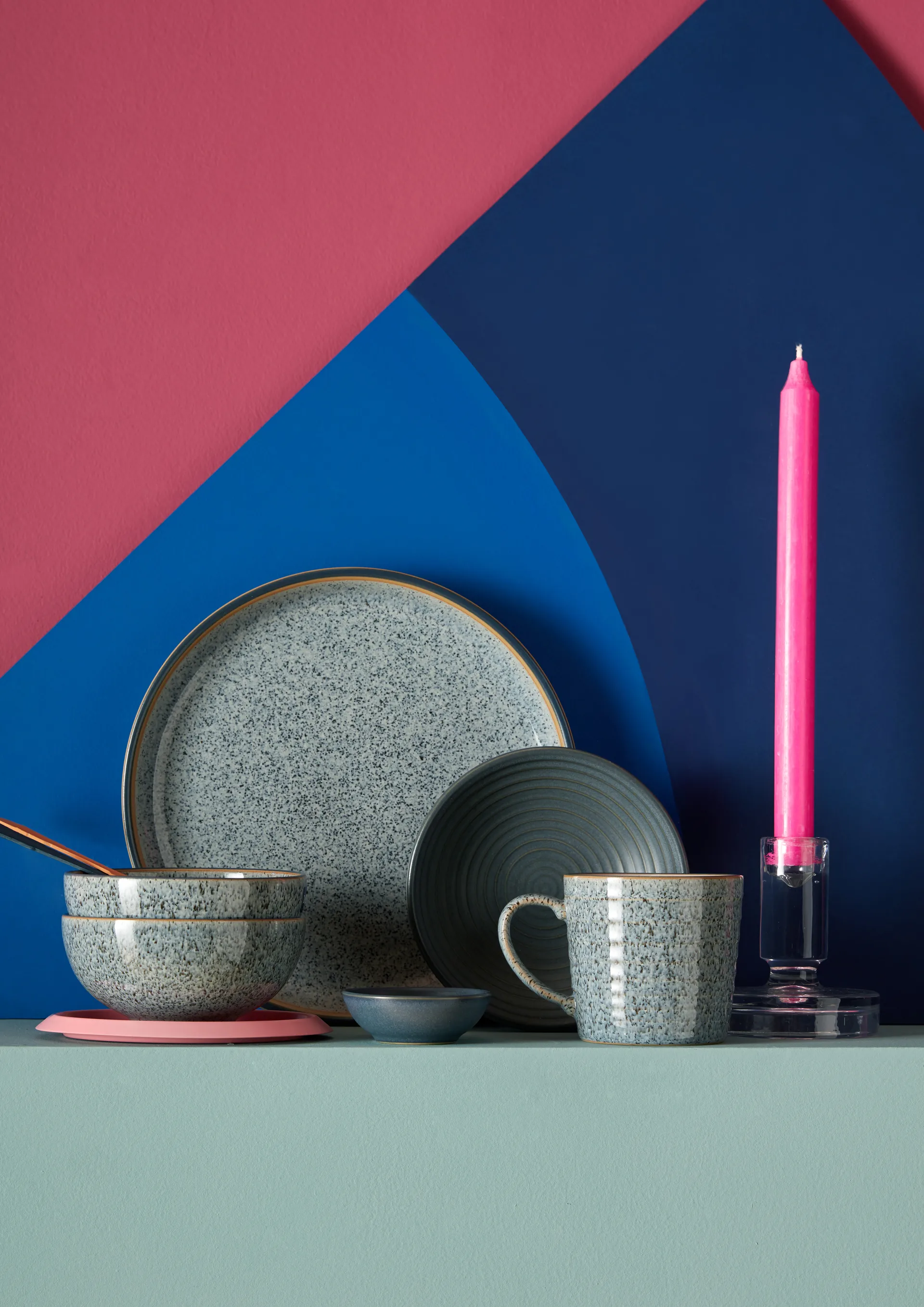 Assiette Studio Grey coupe 26cm Lot de 4, Granite Denby