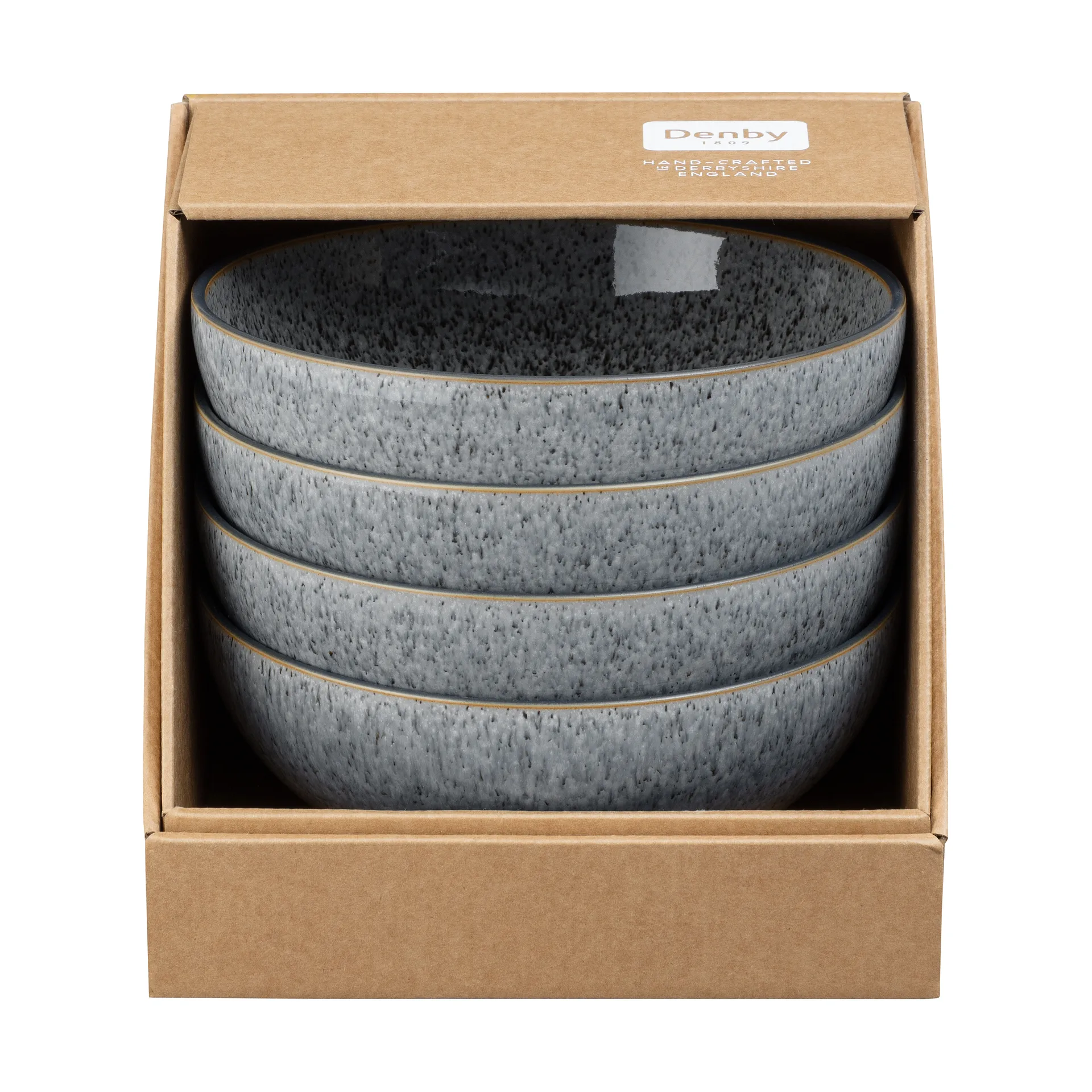 Bol à céréales Studio Grey coupe 17cm Lot de 4, Granite Denby