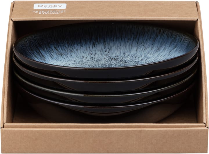 Bol à pâtes Halo 22cm Lot de 4, Bleu-gris-noir Denby