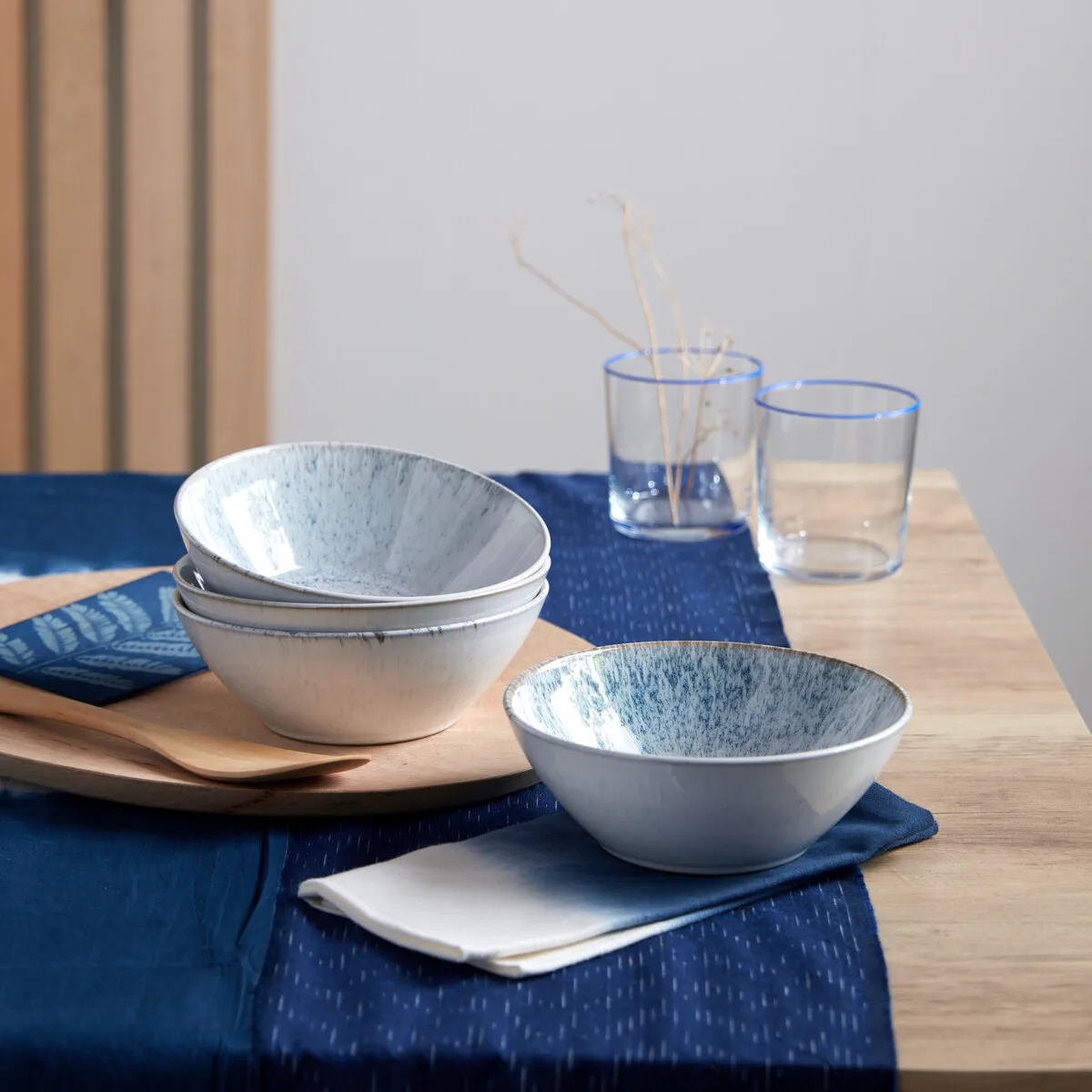 Bol Kiln Blue pour céréales lot de 4, 64 cl Denby