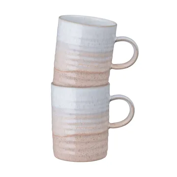 Mug rainuré Kiln Coral - Koral-beige, lot de 2 - Denby