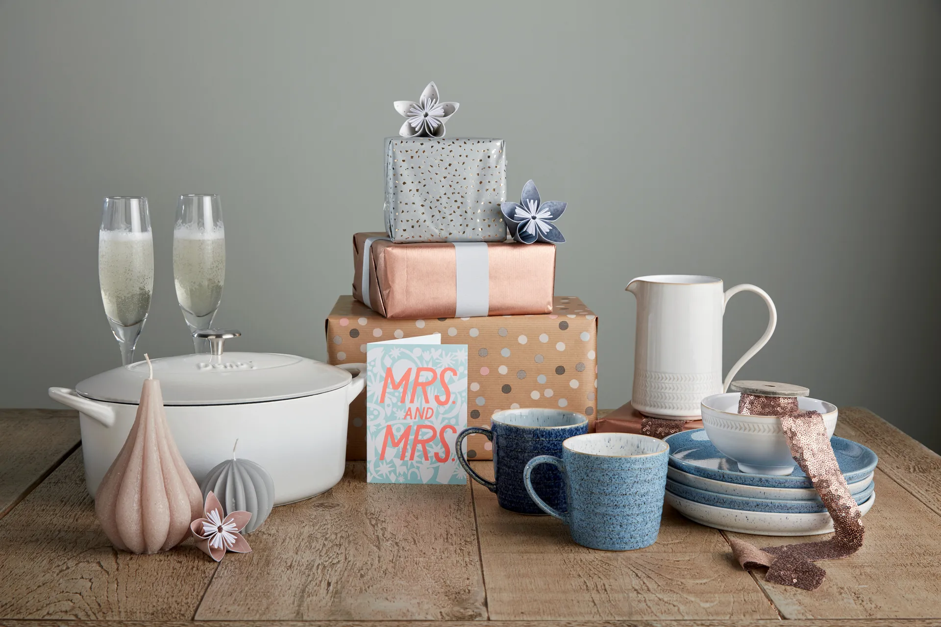 Tasse avec motifs Studio Blue 40cl, Flint-chalk Denby