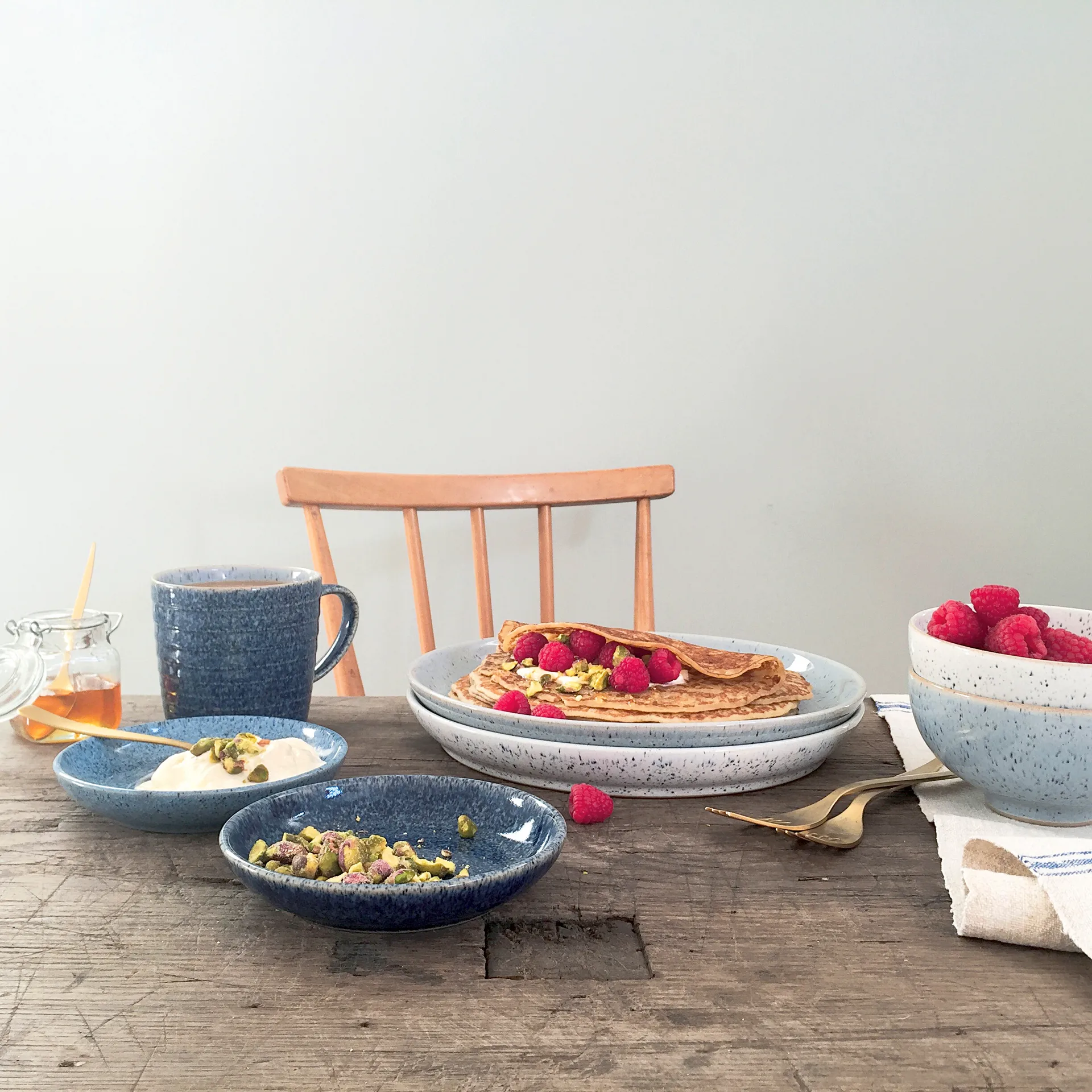 Tasse avec motifs Studio Blue 40cl, Flint-chalk Denby