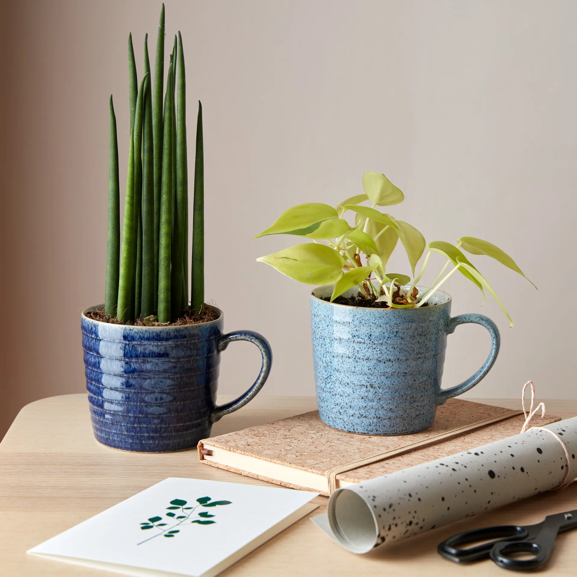 Tasse avec motifs Studio Blue 40cl, Flint-chalk Denby