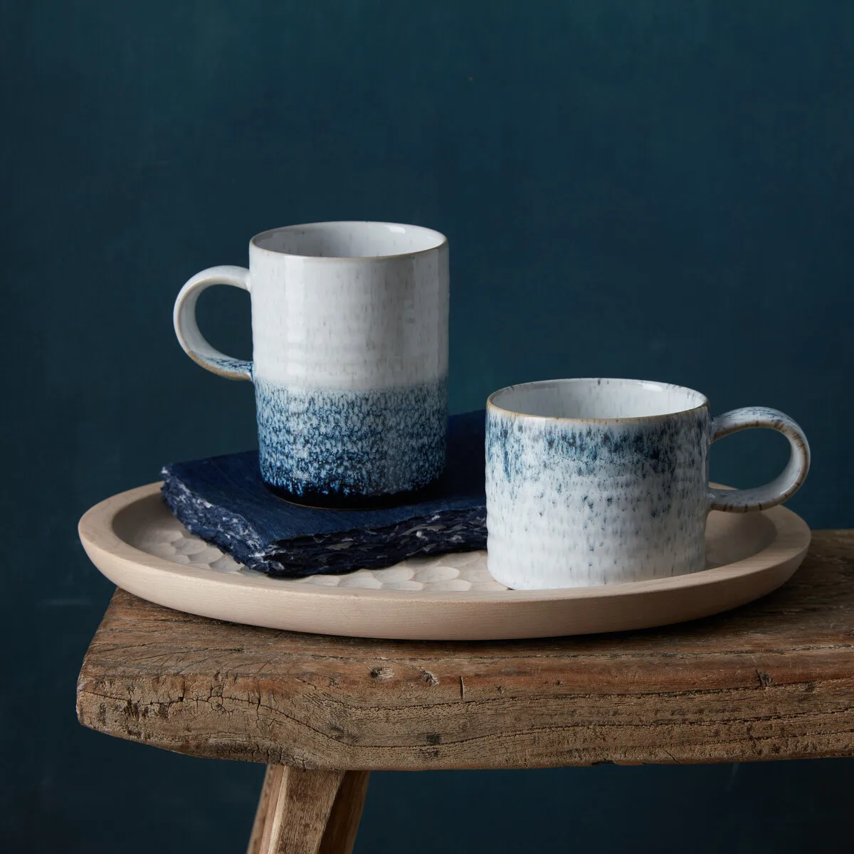 Tasse Kiln Blue à bords striés lot de 2, 41 cl Denby